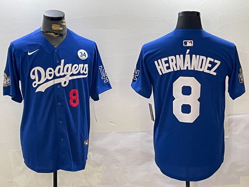 Men Los Angeles Dodgers #8 Hernandez Blue Gold Game 2024 Nike MLB Jersey style 11204->los angeles dodgers->MLB Jersey